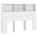 Headboard Cabinet White 140x19x103.5 cm