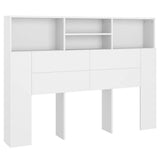 Headboard Cabinet White 140x19x103.5 cm - Front View