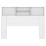 Headboard Cabinet White 140x19x103.5 cm