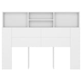 Headboard Cabinet White 140x19x103.5 cm - 45-Degree Angle