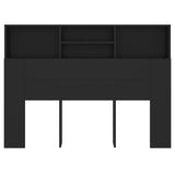 Headboard Cabinet Black 140 cm
