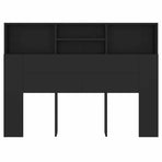 Headboard Cabinet Black 140 cm