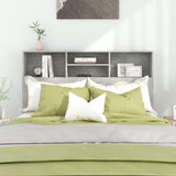 Headboard Cabinet Concrete Grey 140 cm - Side View