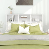Headboard Cabinet High Gloss White 140 cm - Side View