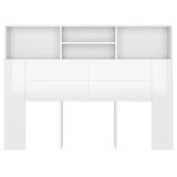 Headboard Cabinet High Gloss White 140 cm - 45-Degree Angle