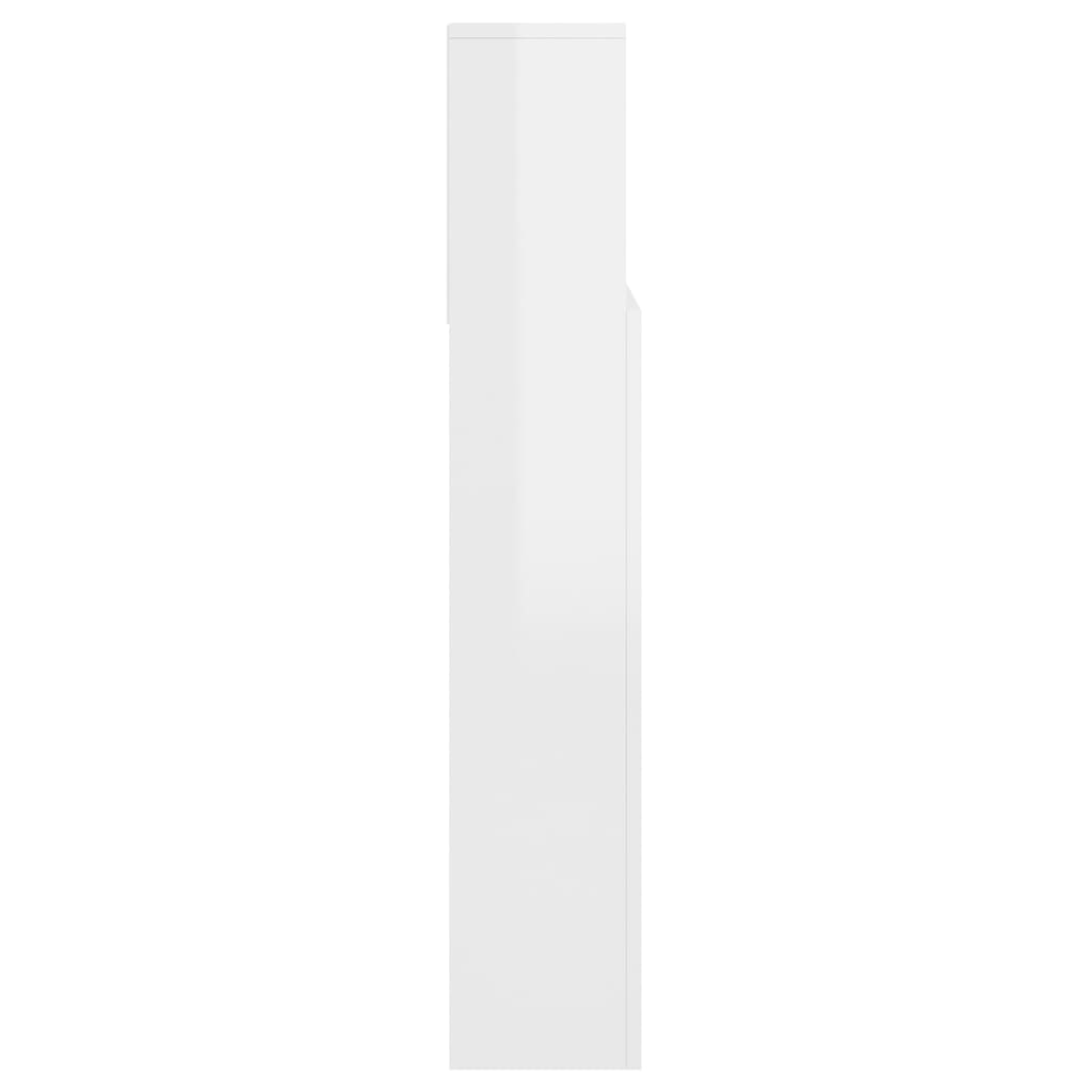 Headboard Cabinet High Gloss White 140 cm