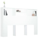 Headboard Cabinet White 160 cm - Top-Down View