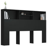 Headboard Cabinet Black 160 cm - Top-Down View