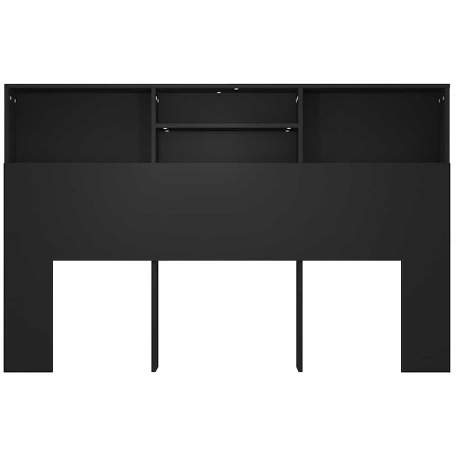 Headboard Cabinet Black 160 cm