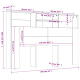 Headboard Cabinet Black 160 cm - Close-Up Angle