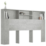 Headboard Cabinet Concrete Grey 160x19x103.5 cm - Top-Down View