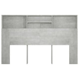 Headboard Cabinet Concrete Grey 160x19x103.5 cm - 45-Degree Angle