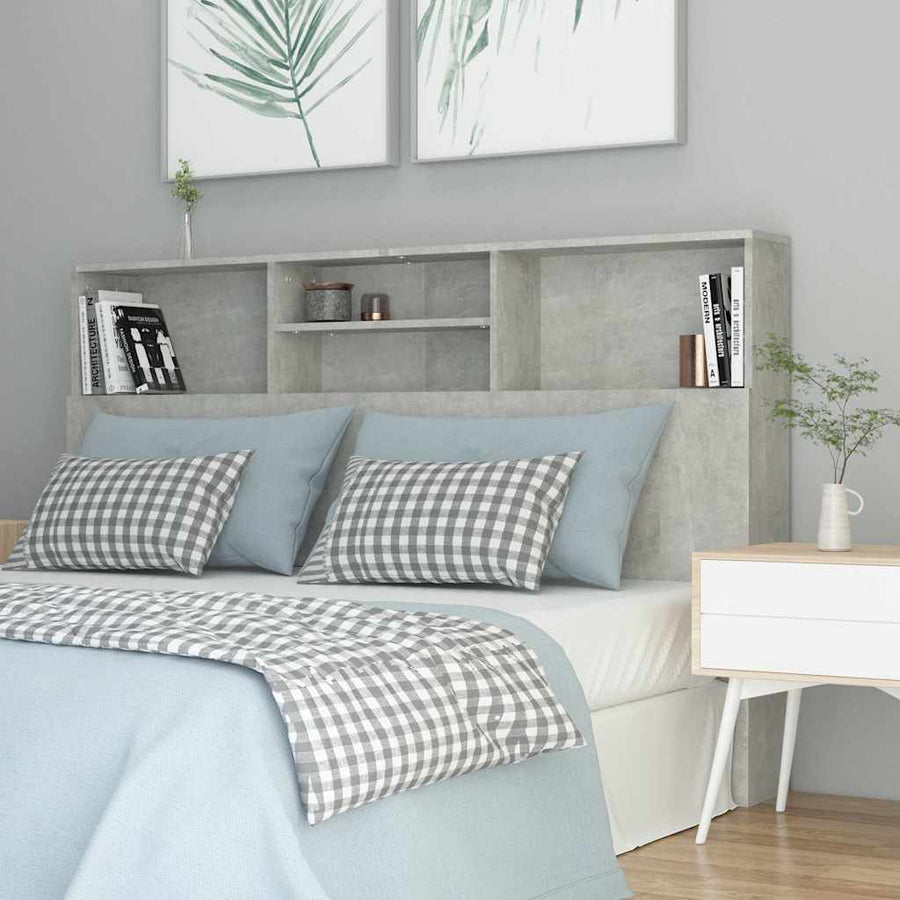 Headboard Cabinet Concrete Grey 160 cm