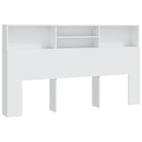Headboard Cabinet White 180 cm - Front View