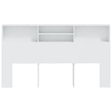 Headboard Cabinet White 180 cm - Side View