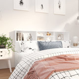 Headboard Cabinet White 180 cm - Rear View
