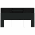 Headboard Cabinet Black 180 cm