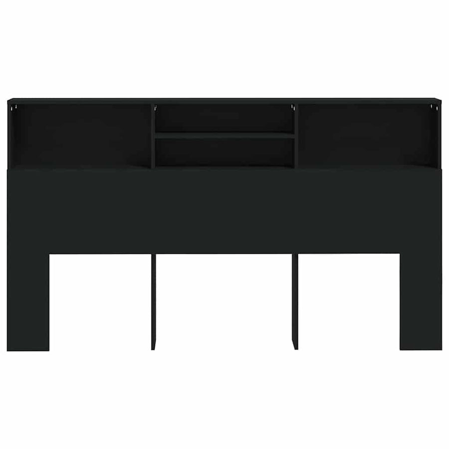 Headboard Cabinet Black 180 cm