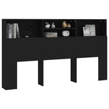 Headboard Cabinet Black 180 cm - 45-Degree Angle