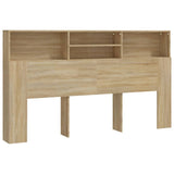 Headboard Cabinet Sonoma Oak 180 cm - Front View
