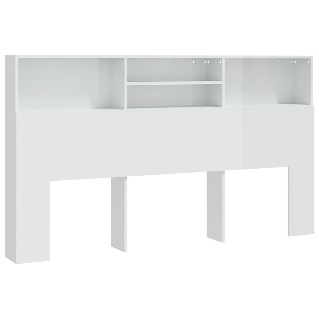 Headboard Cabinet High Gloss White 180x19x103.5 cm