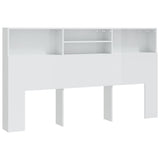 Headboard Cabinet High Gloss White 180x19x103.5 cm