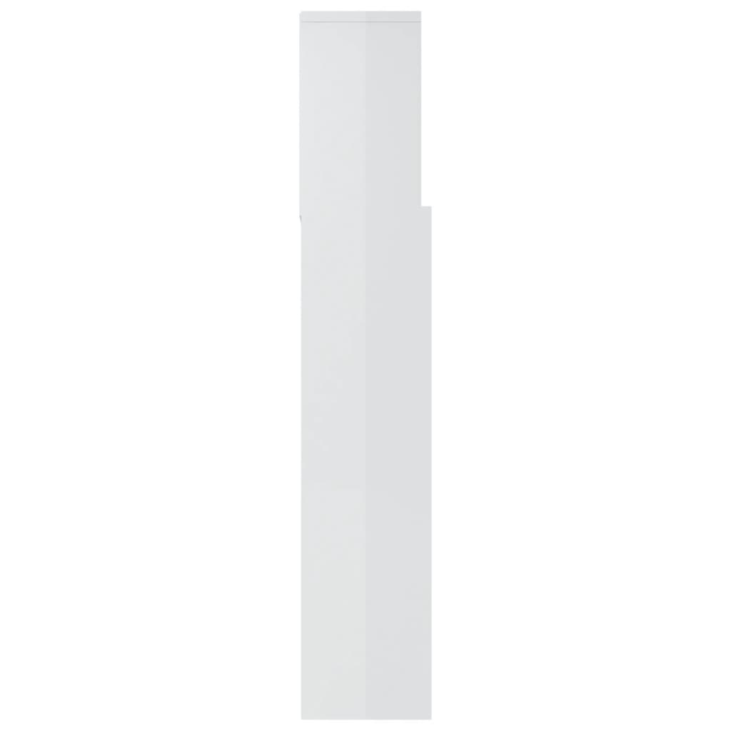 Headboard Cabinet High Gloss White 180x19x103.5 cm