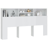 Headboard Cabinet High Gloss White 180x19x103.5 cm - 45-Degree Angle