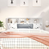 Headboard Cabinet High Gloss White 180x19x103.5 cm