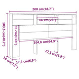 Headboard Cabinet White 200 cm - Rear View