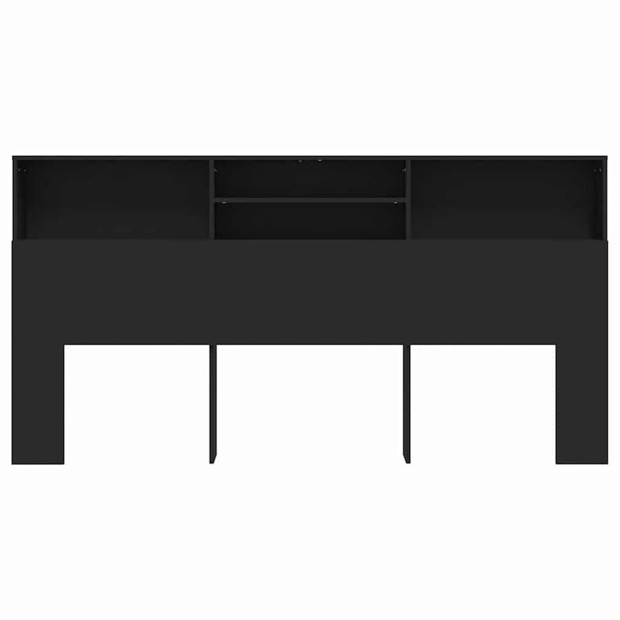 Headboard Cabinet Black 200 cm