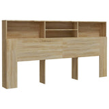 Headboard Cabinet Sonoma Oak 200 cm - Front View