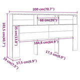 Headboard Cabinet Sonoma Oak 200 cm - Rear View