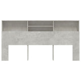 Headboard Cabinet Concrete Grey 200x19x103.5 cm - Side View