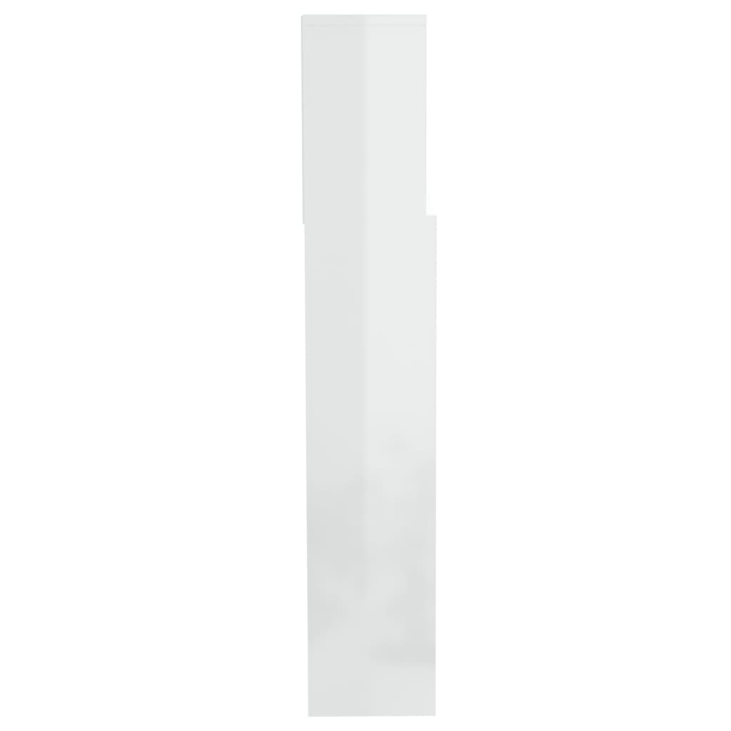Headboard Cabinet High Gloss White 200 cm
