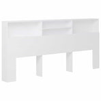 Headboard Cabinet White 220x19x101.5 cm
