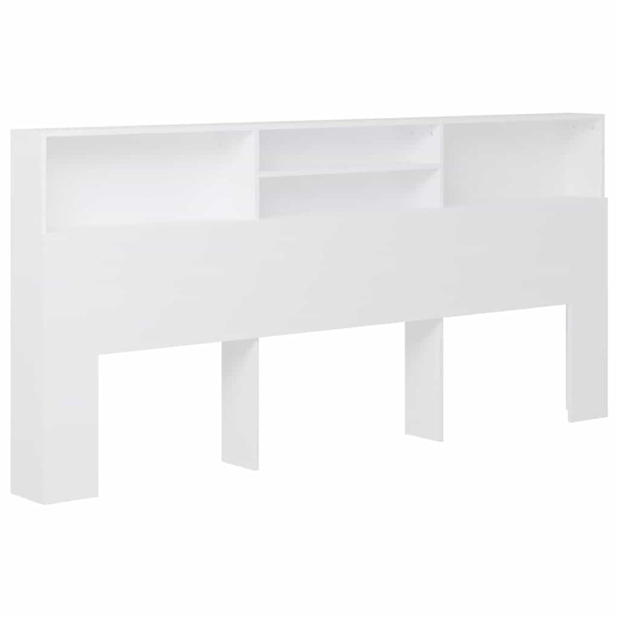 Headboard Cabinet White 220x19x101.5 cm