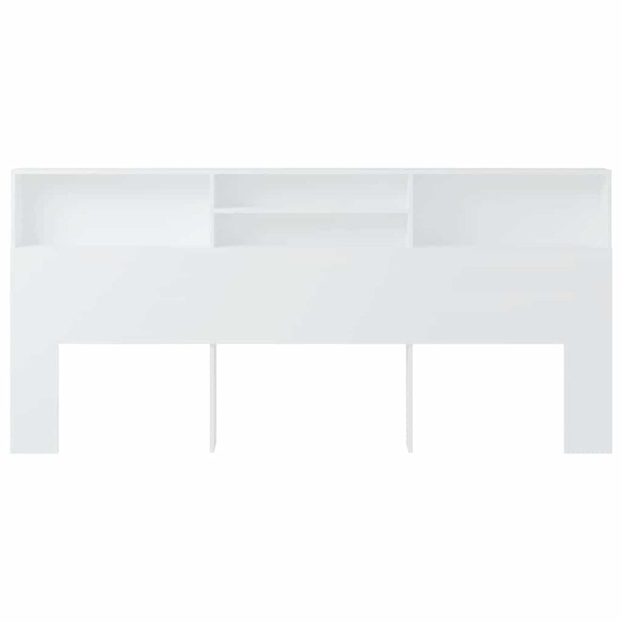 Headboard Cabinet White 220x19x101.5 cm