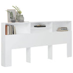 Headboard Cabinet White 220x19x101.5 cm