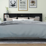 Headboard Cabinet Black 220 cm - 45-Degree Angle