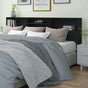 Headboard Cabinet Black 220x19x101.5 cm