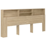 Headboard Cabinet Sonoma Oak 220 cm - Front View
