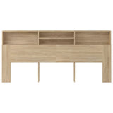 Headboard Cabinet Sonoma Oak 220 cm - Side View