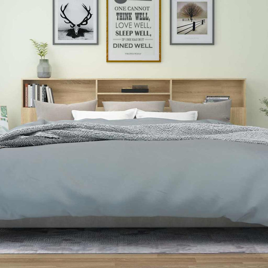 Headboard Cabinet Sonoma Oak 220x19x101.5 cm