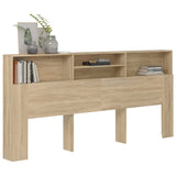 Headboard Cabinet Sonoma Oak 220 cm - Rear View
