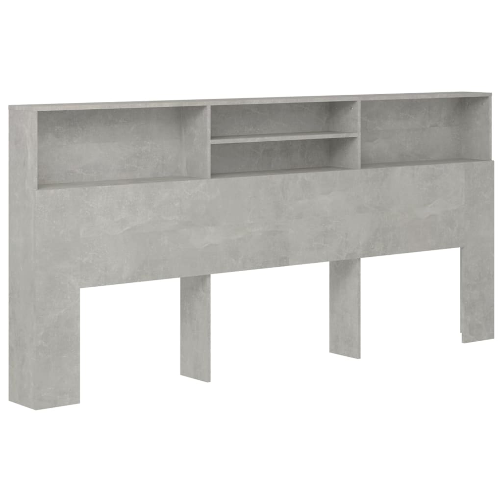 Headboard Cabinet Concrete Grey 220 cm