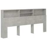 Headboard Cabinet Concrete Grey 220 cm
