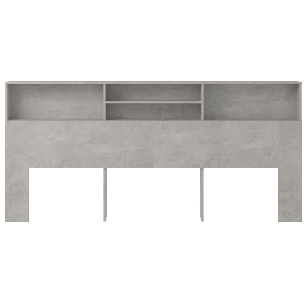 Headboard Cabinet Concrete Grey 220 cm