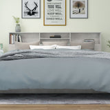 Headboard Cabinet Concrete Grey 220 cm - 45-Degree Angle