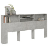 Headboard Cabinet Concrete Grey 220 cm